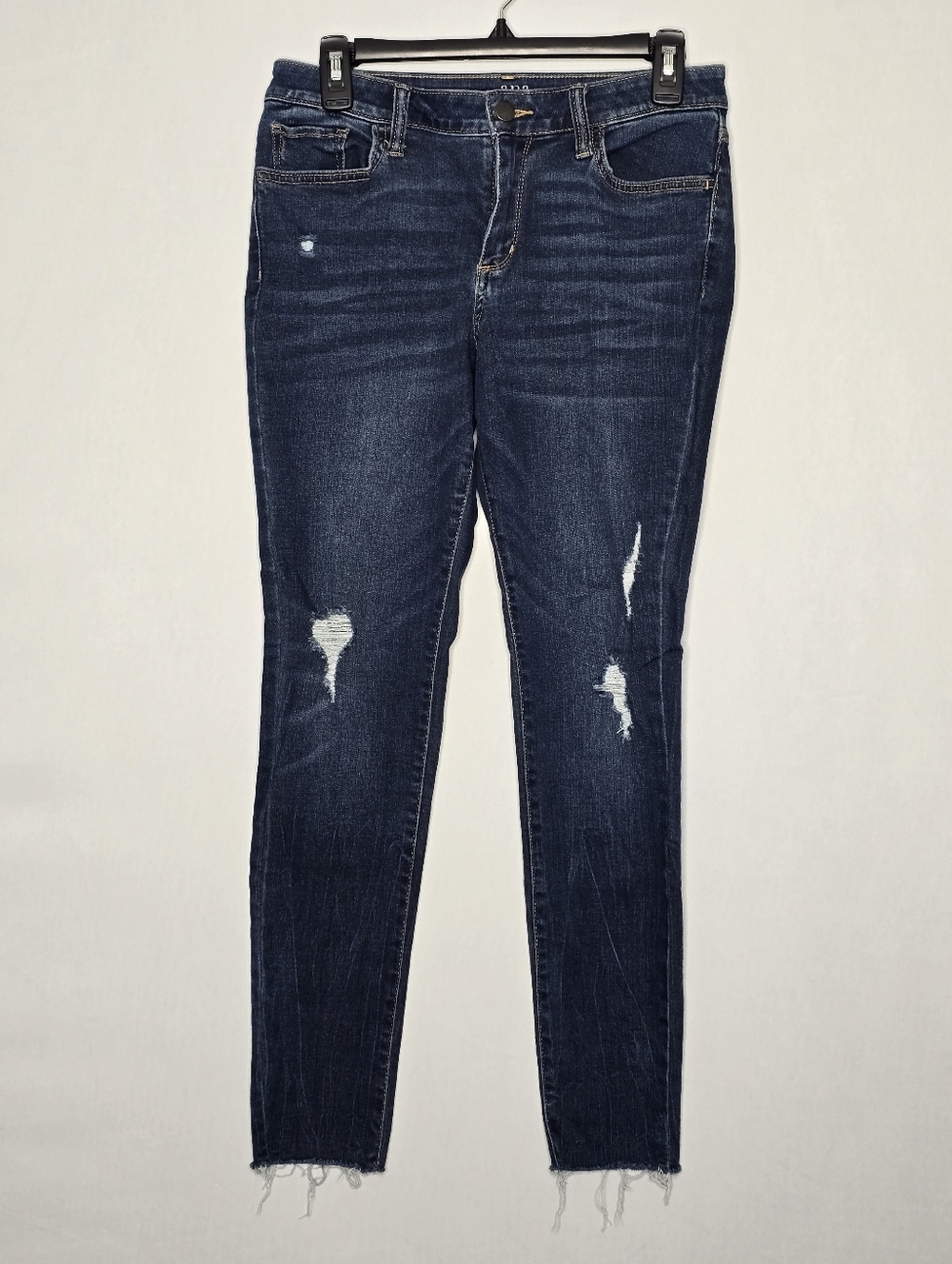 a.n.a Dark Blue Distressed Skinny Jeans